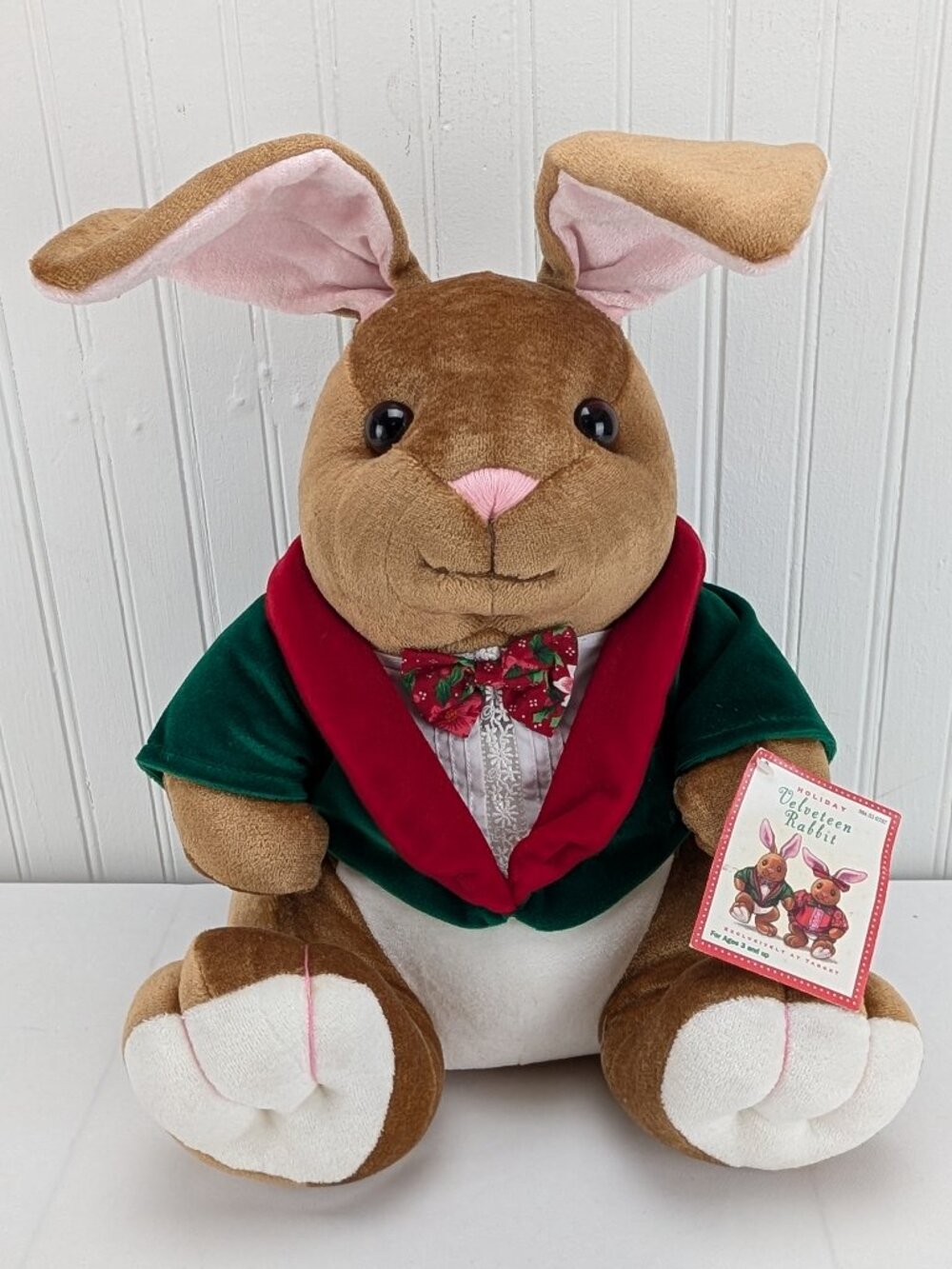 Vintage Holiday Velveteen Rabbit Plush 13" Stuffed Animal Target 1996 Dayton Tag